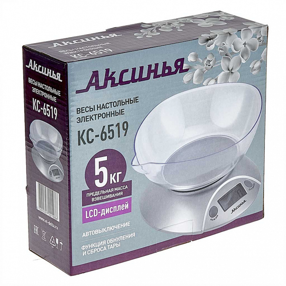 Весы настольные Аксинья КС-6519 серебристый 5 кг - фото 2