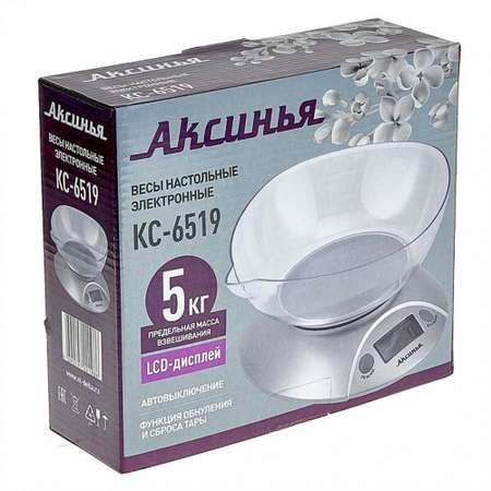 Весы настольные Аксинья КС-6519 серебристый 5 кг