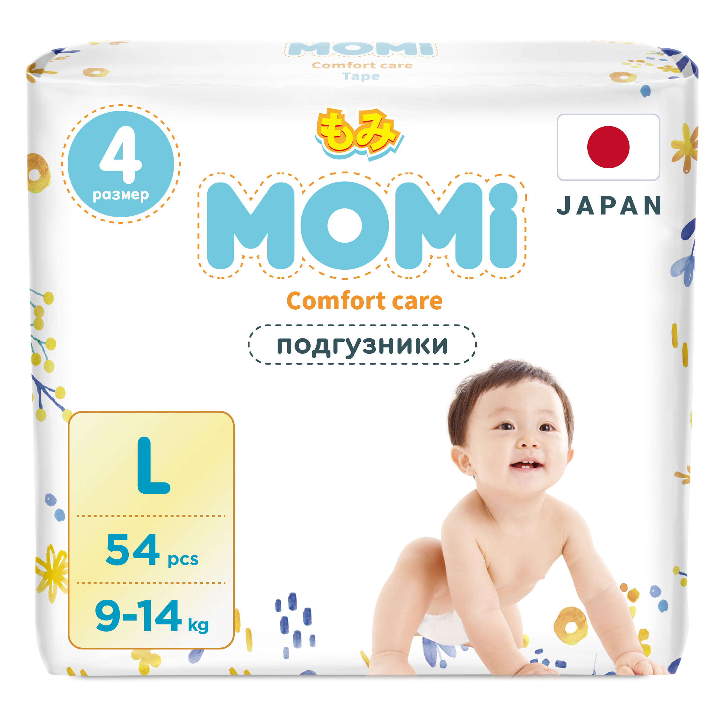 Подгузники Momi Comfort Care L 9-13кг 54шт - фото 1