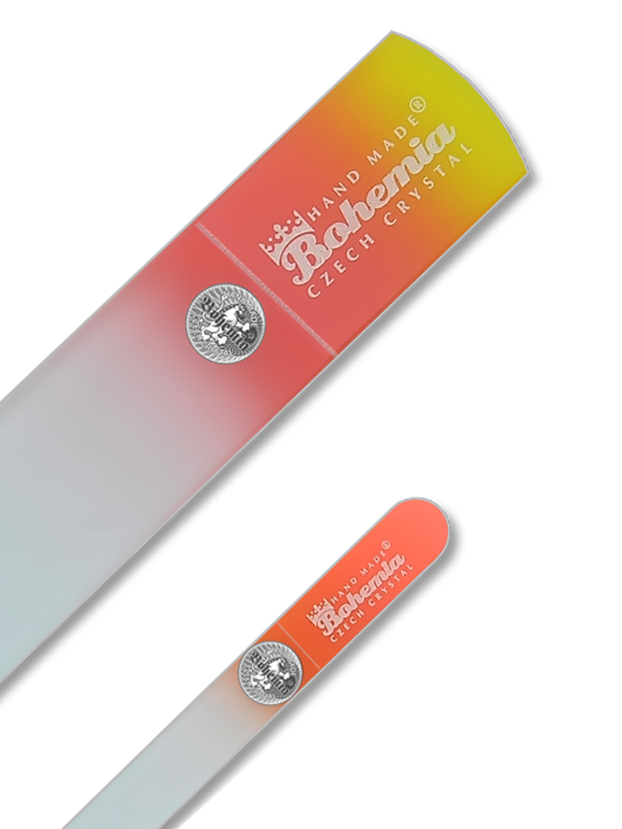 Набор маникюрный BOHEMIA Czech Glass Nail Files пилка 90мм для ногтей и пилка-терка для ног 135мм желто-лососевый - фото 2