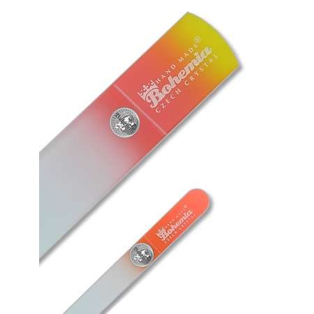 Набор маникюрный BOHEMIA Czech Glass Nail Files пилка 90мм для ногтей и пилка-терка для ног 135мм желто-лососевый