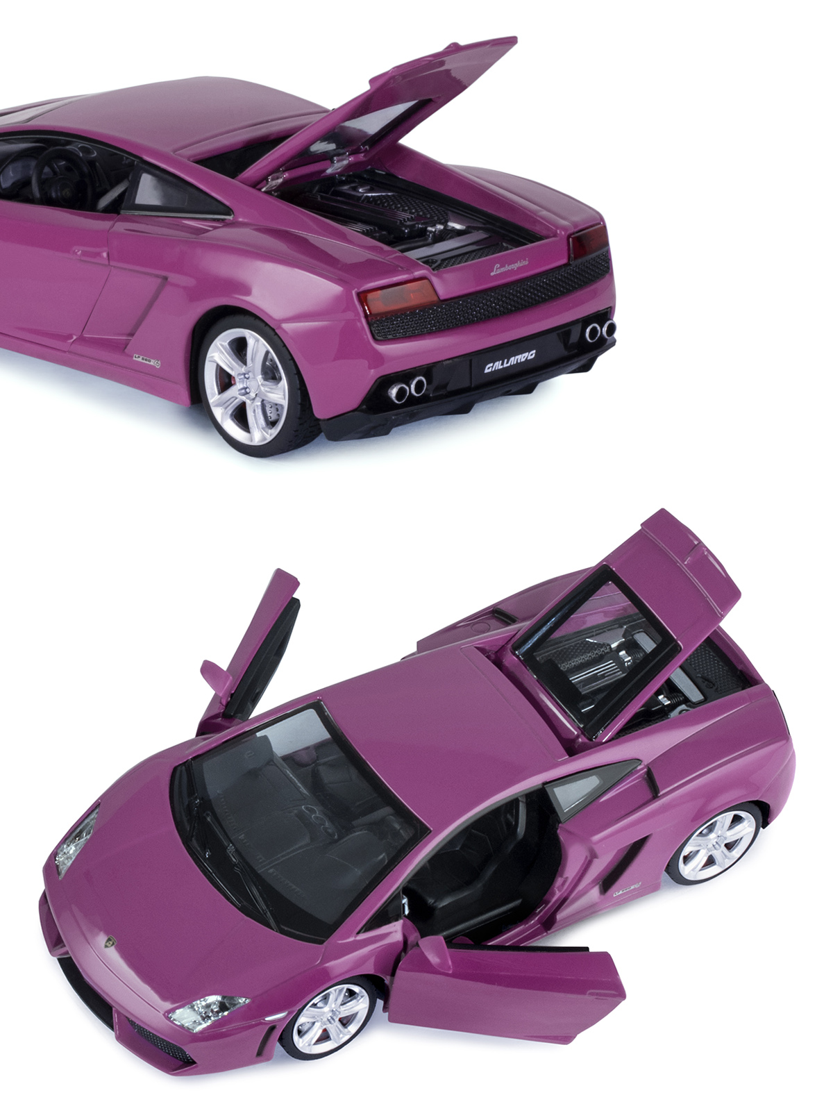 Автомобиль АВТОпанорама Lamborghini 1:24 инерционный розовый JB1251383 - фото 9