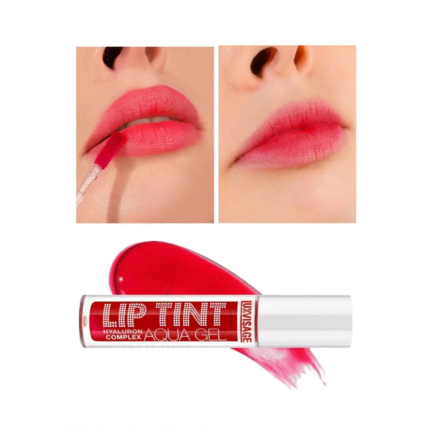 Тинт для губ Luxvisage AQUA GEL hyalyron оттеночный тон 02 Sexy Red - фото 2