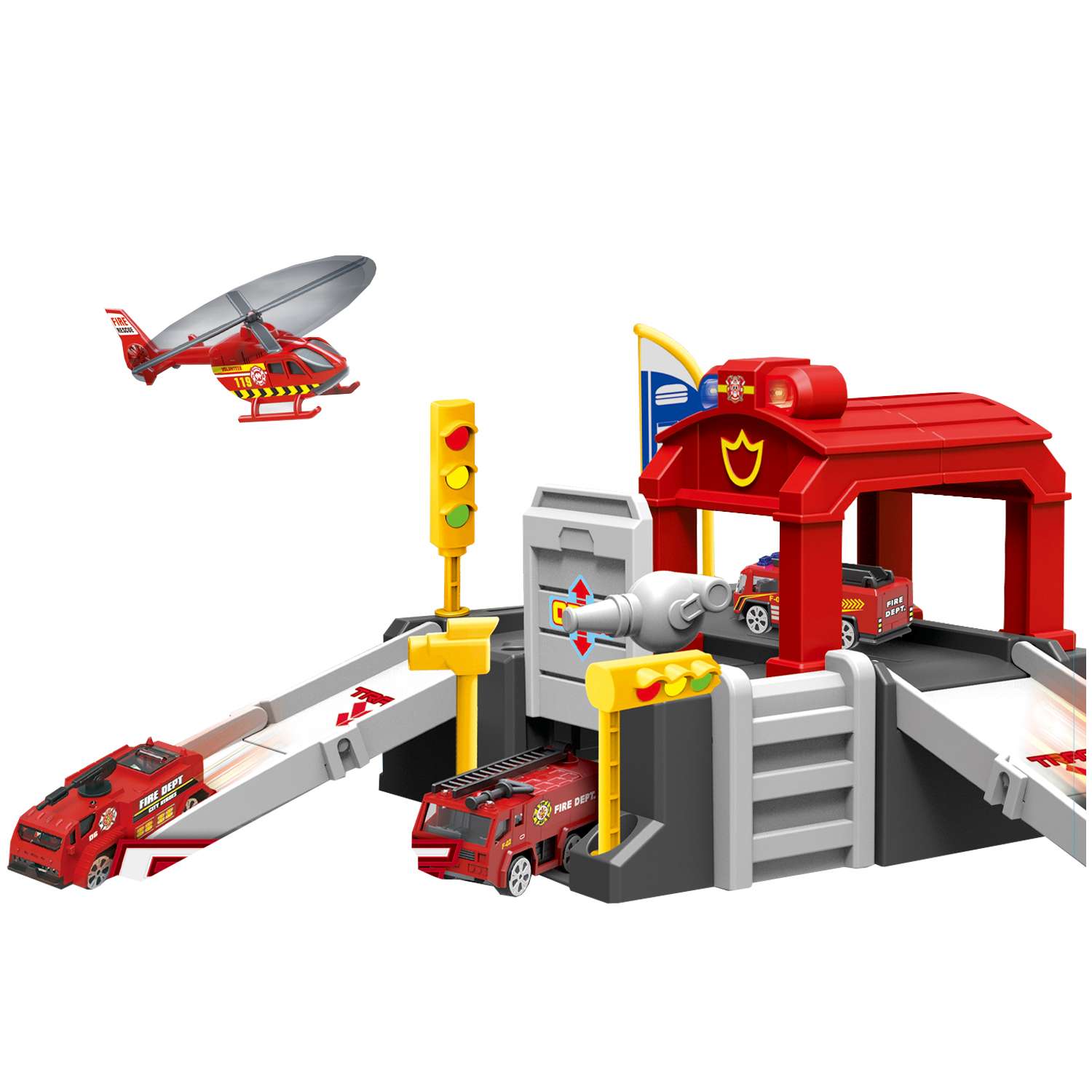 Набор игровой Funky Toys Пожарная станция Красный FT0002138 FT0002138 - фото 1