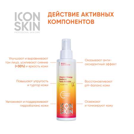 Тоник ICON SKIN для сияния кожи vitamin c energy 150 мл