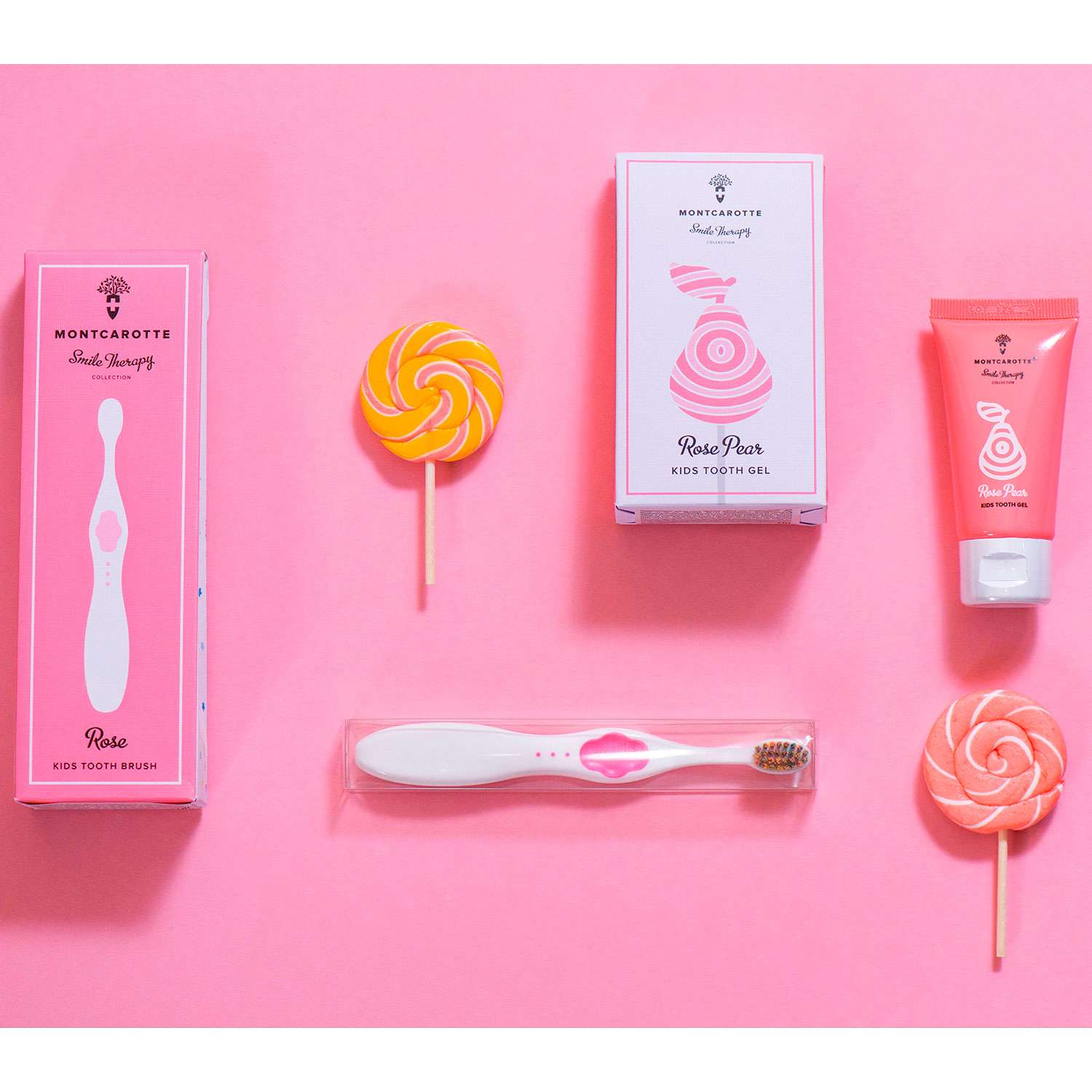 Подарочный набор Montcarotte гелеобразная зубная паста Розовая Груша + Зубная щетка Розовая - фото 21
