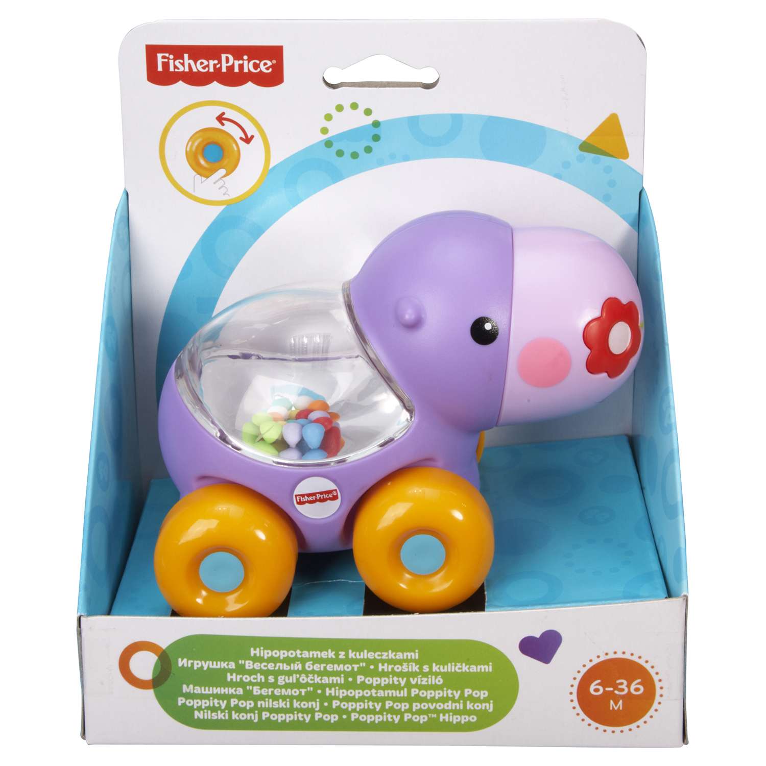 Каталка Fisher Price Черепашка/бегемотик в ассортименте - фото 4