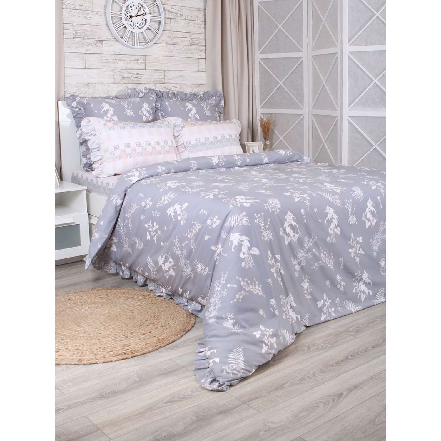 Комплект постельного белья Mona Liza 2спальный ML Premium Provence 2023 сатин grey - фото 2