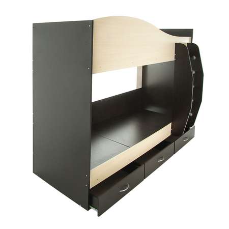 Кровать Клик Мебель двухъярусная с ящиками 2030х1090х1700 мм Венге темный/Венге светлый
