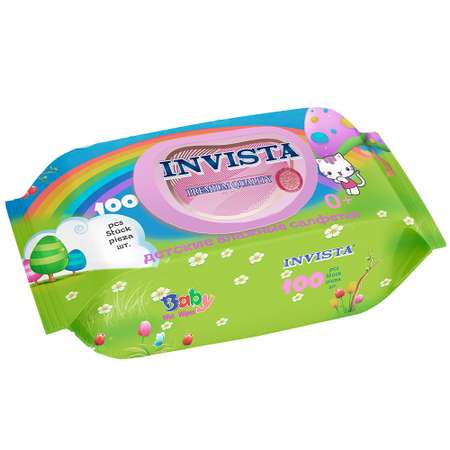 Салфетки детские влажные Invista Invista Lux Rainbow c первых дней жизни 100 шт