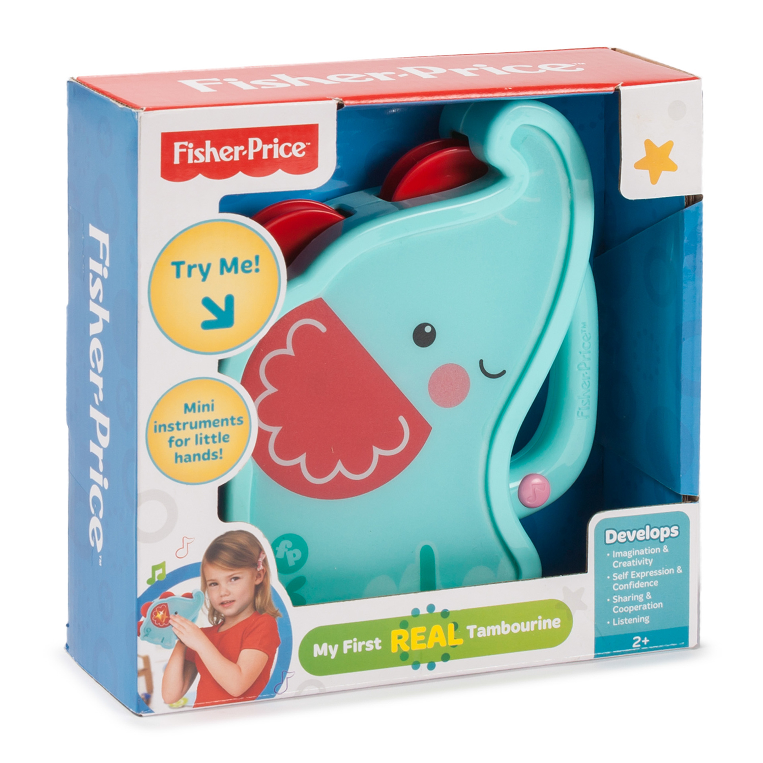 Мои первые игрушки Fisher Price Тамбурин Слон - фото 3