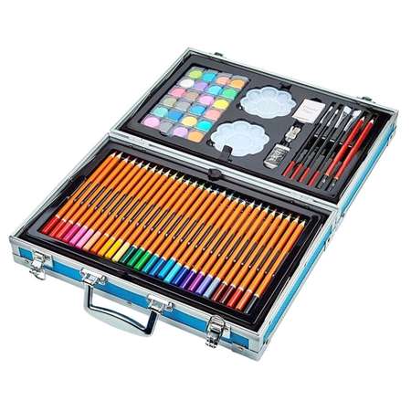 Набор для рисования BeautyBasket в металлическом чемодане Голубой