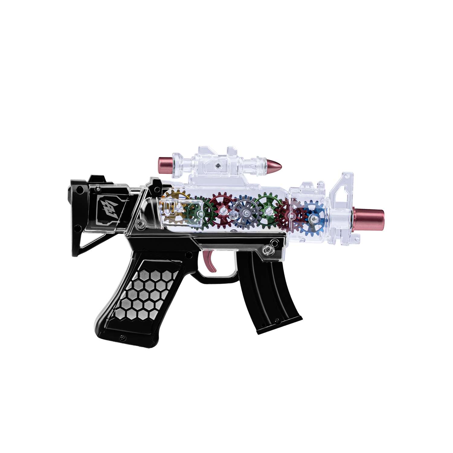 Игрушечное оружие Маленький Воин Автомат на батарейках Свет Звук Подвижные детали Цвет черный - фото 7