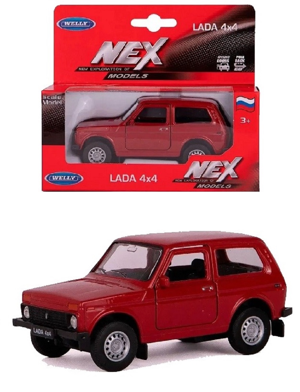 Автомобиль Welly LADA LADA Niva 1:38 красный 42386W-R - фото 1