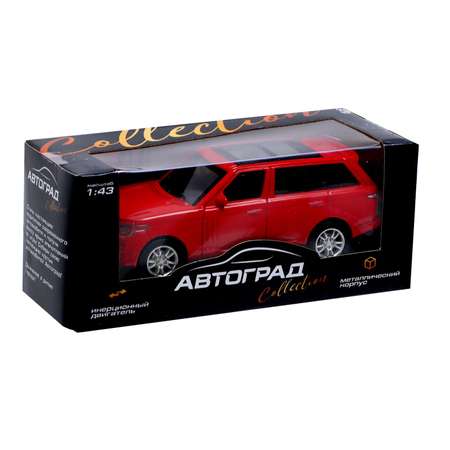 Машина Автоград металлическая «Джип» инерционная масштаб 1:43 цвет красный