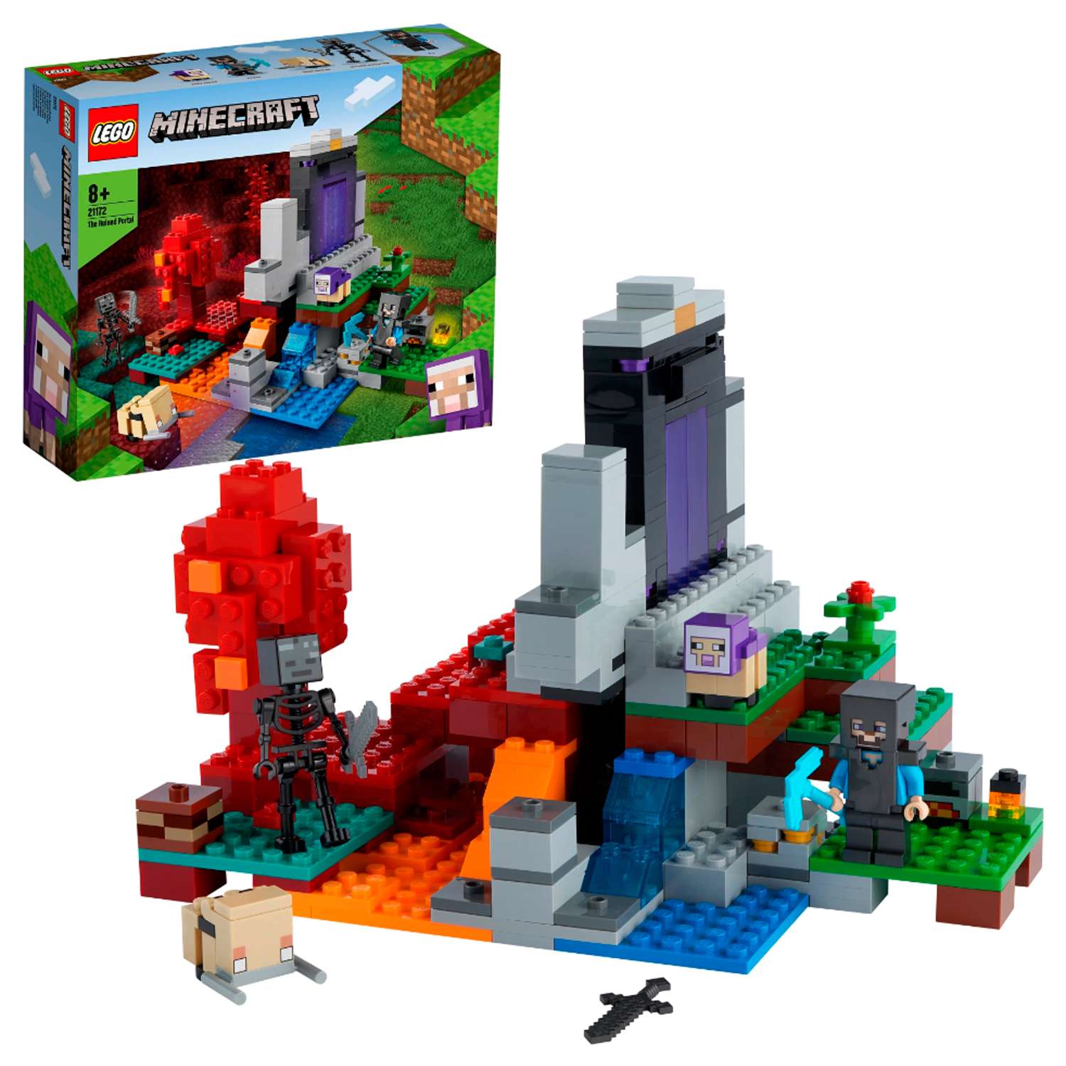 Конструктор детский LEGO Minecraft Разрушенный портал 21172 - фото 1