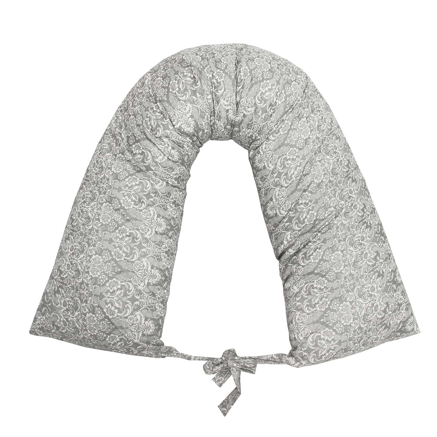 Подушка AmaroBaby для беременных валик 170х35 см Дамаск серый - фото 5