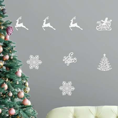 Набор Страна карнавалия новогодних плакатов «Рождественский» 8 предметов