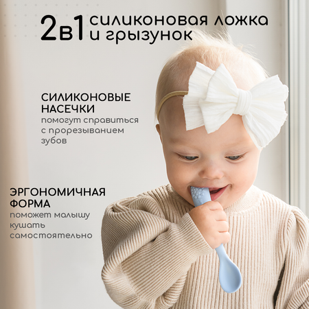 Набор для кормления Miyoumi силиконовый 9 предметов-Baby-blue