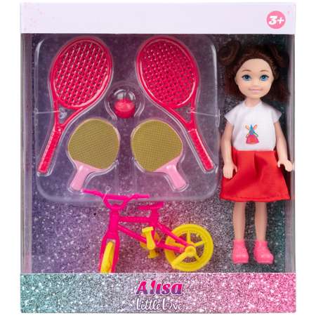 Кукла детская 1TOY Alisa Little Love с аксессуарами брюнетка маленькая мини 14 см