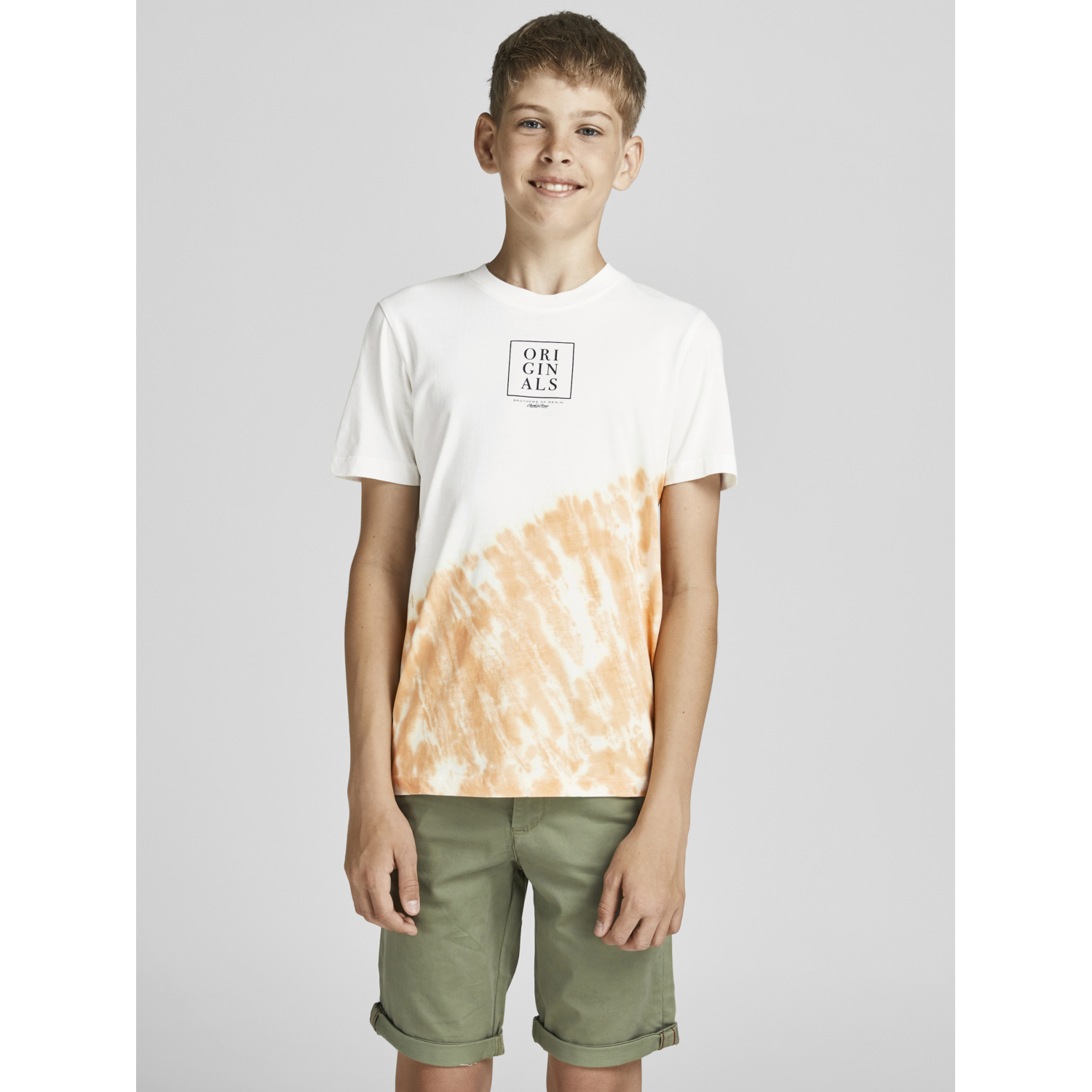 Футболка JACK AND JONES JUNIOR 12189322/Cloud Dancer/HAWAIIANSUNSET - фото 2