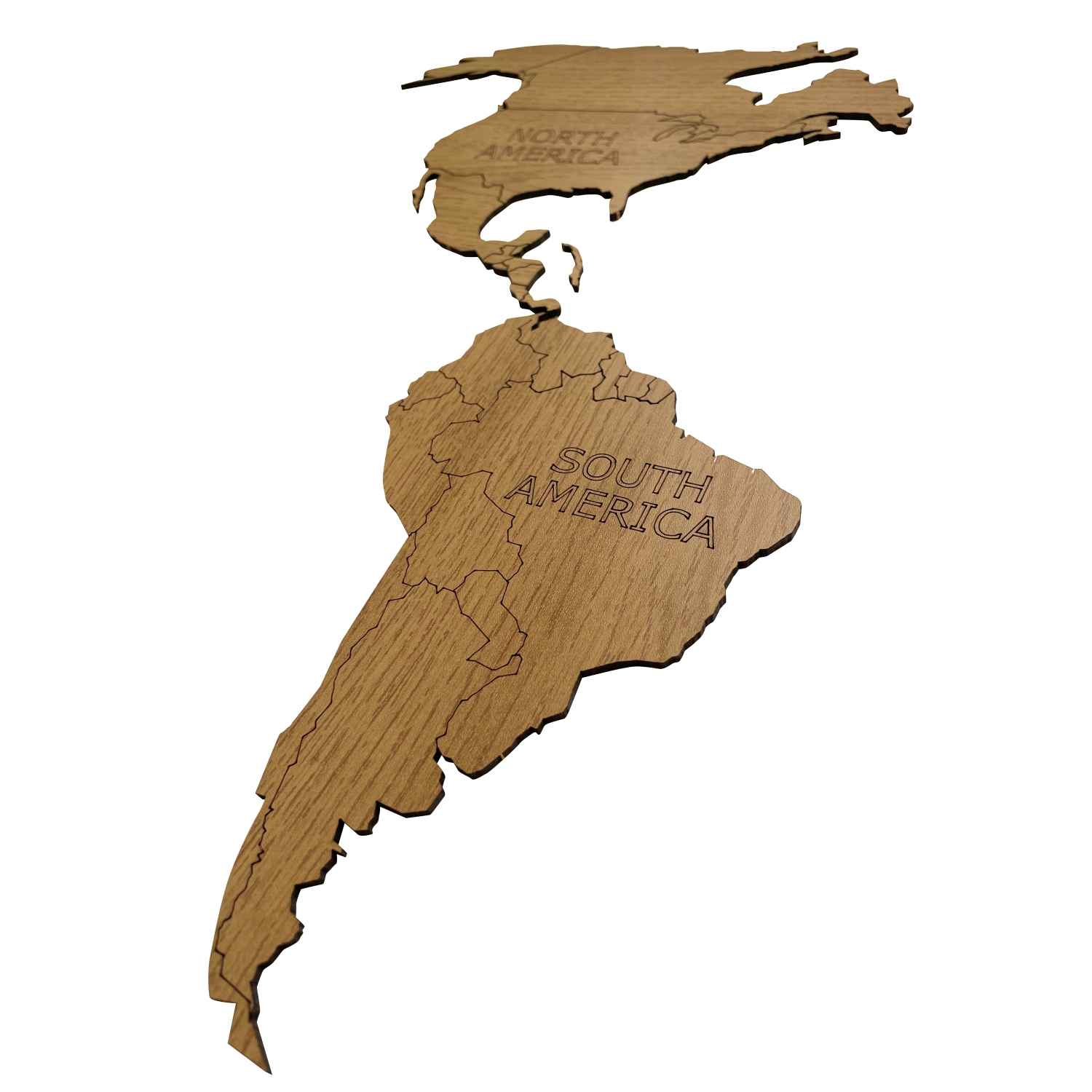 Карта мира настенная Afi Design деревянная с гравировкой континентов и Антарктидой 80х40 см дуб - фото 5