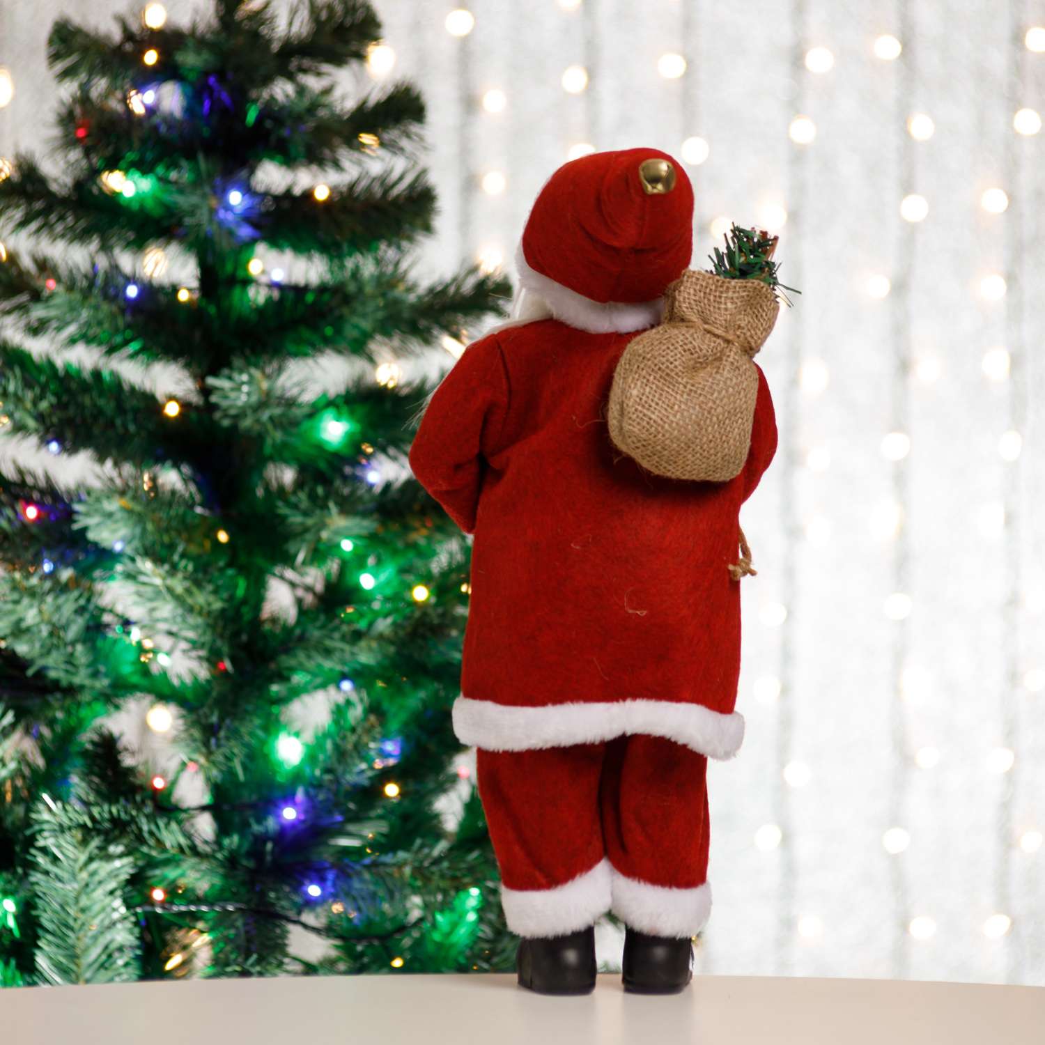 Фигура декоративная BABY STYLE Дед Мороз в красном костюме с деревянными пуговицами 45 см - фото 6