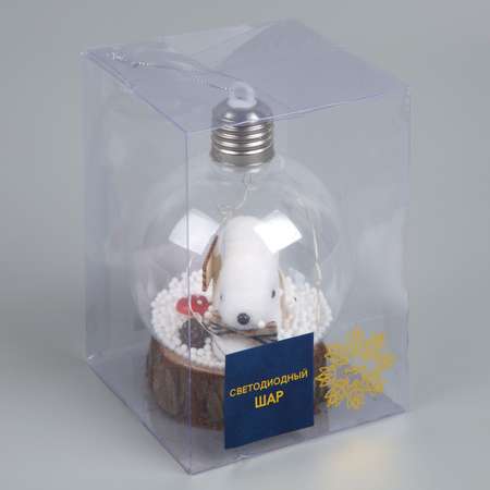 Ёлочный шар Luazon «Заяц» батарейки 1 LED свечение тёплое белое