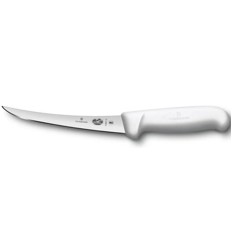 Нож кухонный Victorinox Fibrox 5.6607.15 стальной разделочный лезвие 150 мм прямая заточка белый
