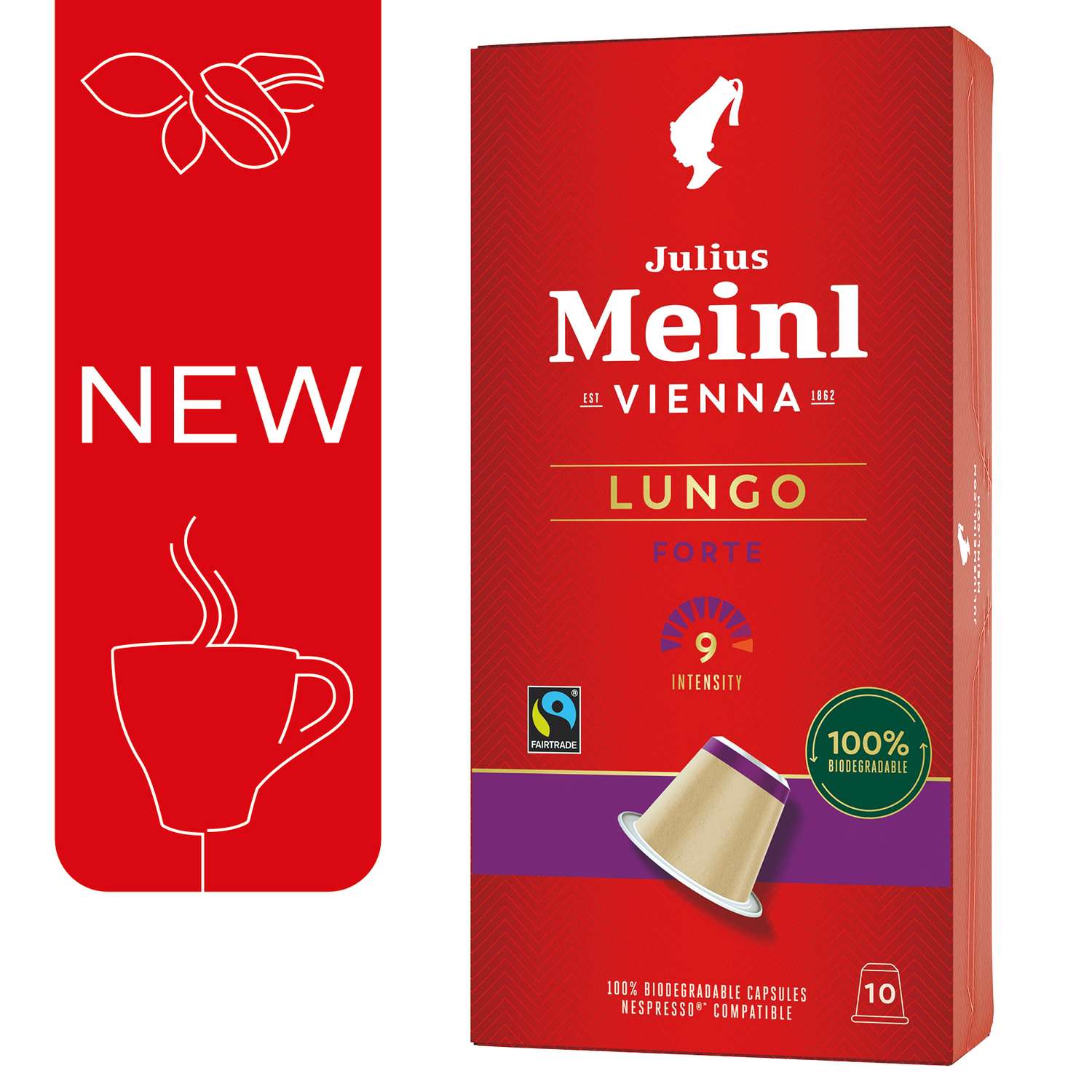 Кофе в капсулах Julius Meinl Лунго форте био система Nespresso Неспрессо 10 шт - фото 1