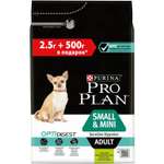 Корм для собак PRO PLAN Optidegest мелких и карликовых пород с чувствительным пищеварением ягненок-рис 2.5кг+500г 67208