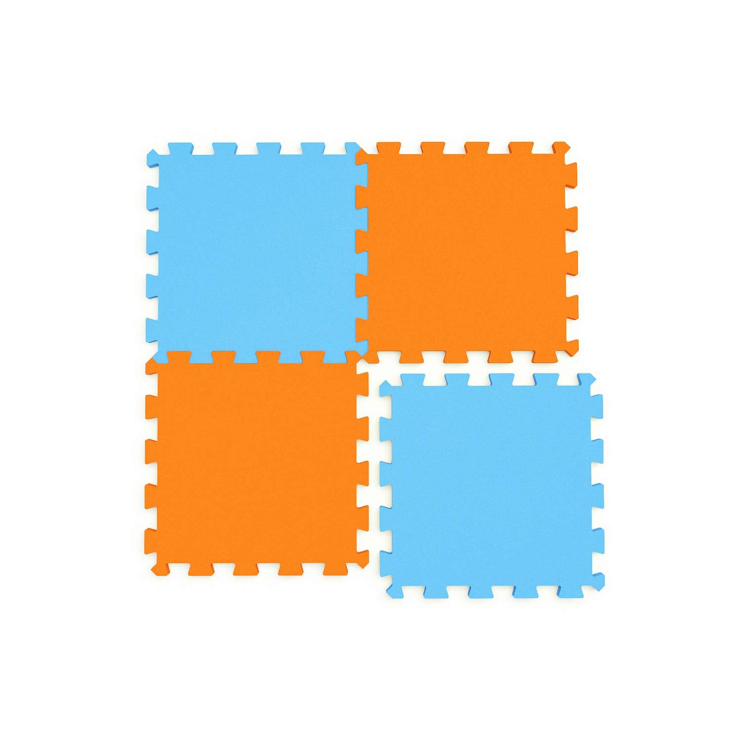 Мягкий пол ElBascoToys универсальный оранжево-голубой 4 элемента 29х29 см - фото 1