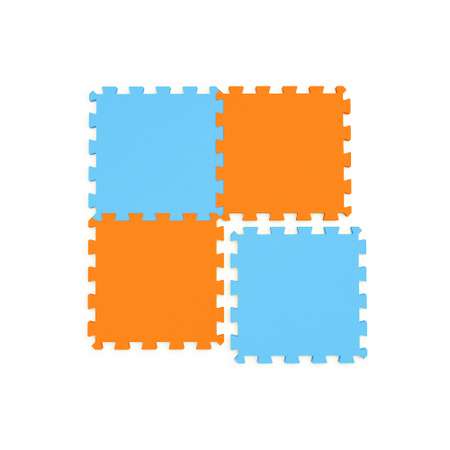 Мягкий пол ElBascoToys универсальный оранжево-голубой 4 элемента 29х29 см
