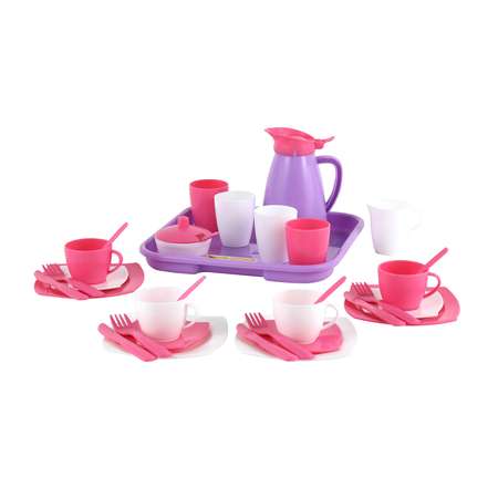 Набор посуды Полесье Алиса с подносом на 4 персоны (Pretty Pink)