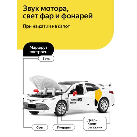 Машинка металлическая Яндекс GO 1:34 Toyota Camry белый инерция Озвучено Алисой