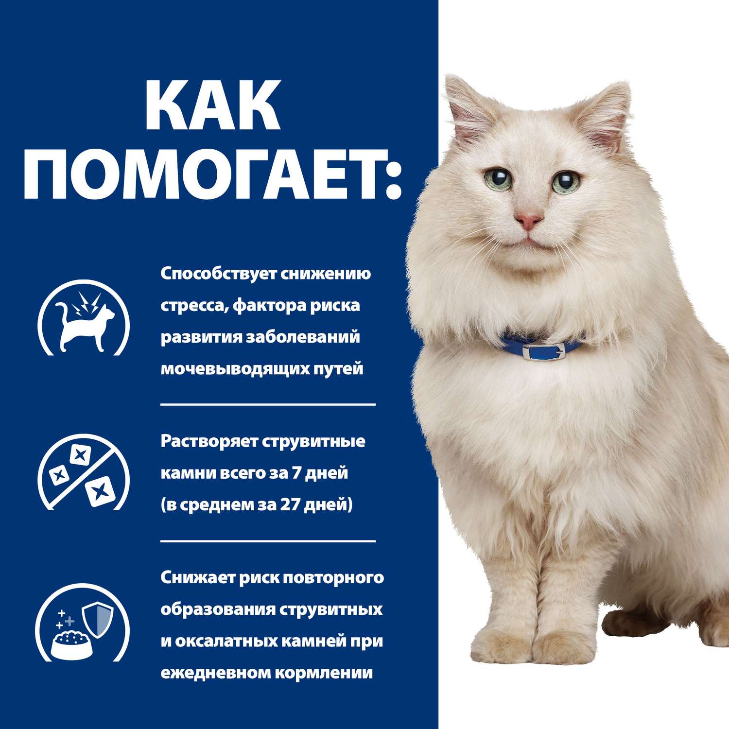 Корм для кошек HILLS 1.5кг Prescription Diet c/d Urinary Stress для МКБ и при стрессе с курицей сухой - фото 5