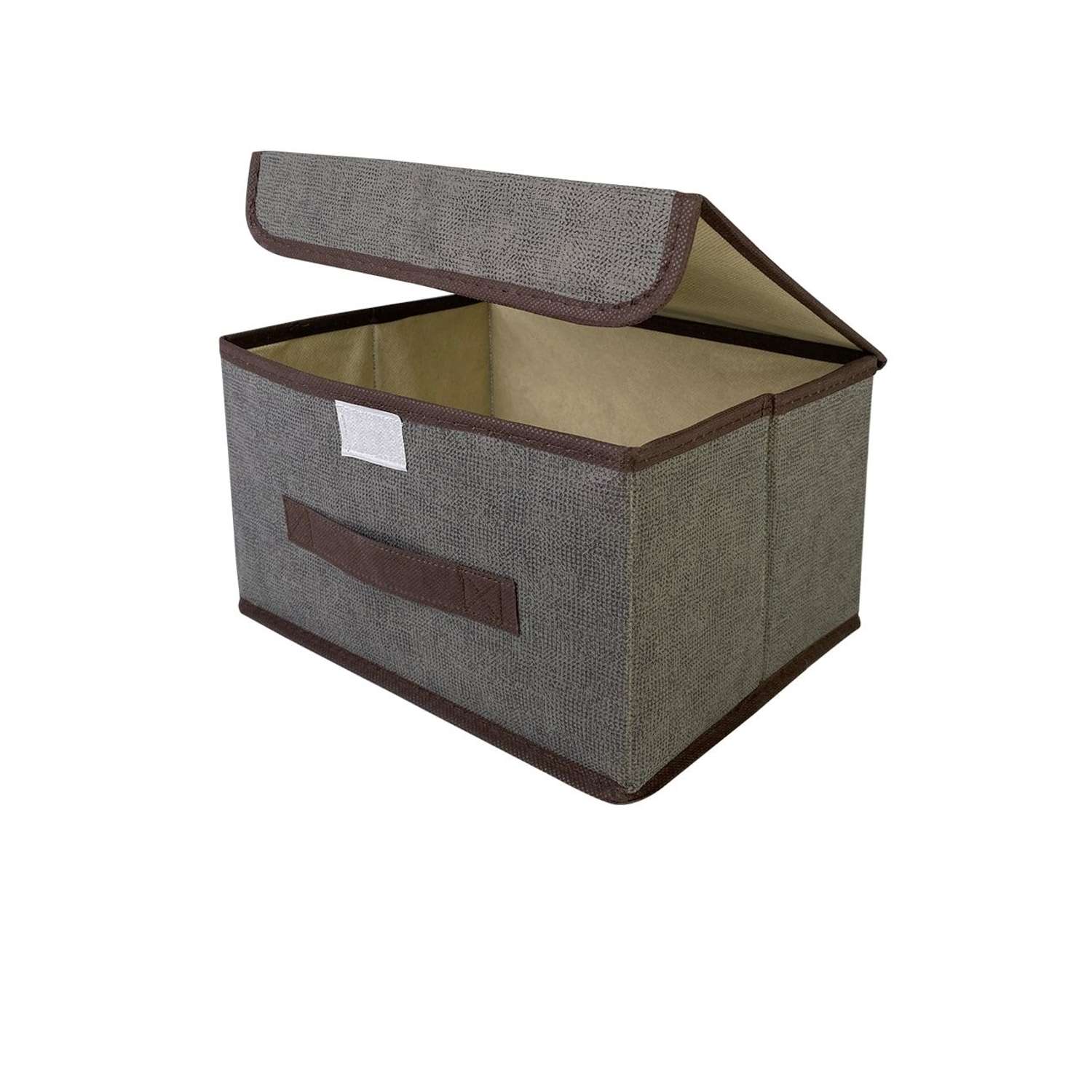 Короб с крышкой ГЕЛЕОС для хранения вещей Линен-16 19х26.5х16см серый - фото 3