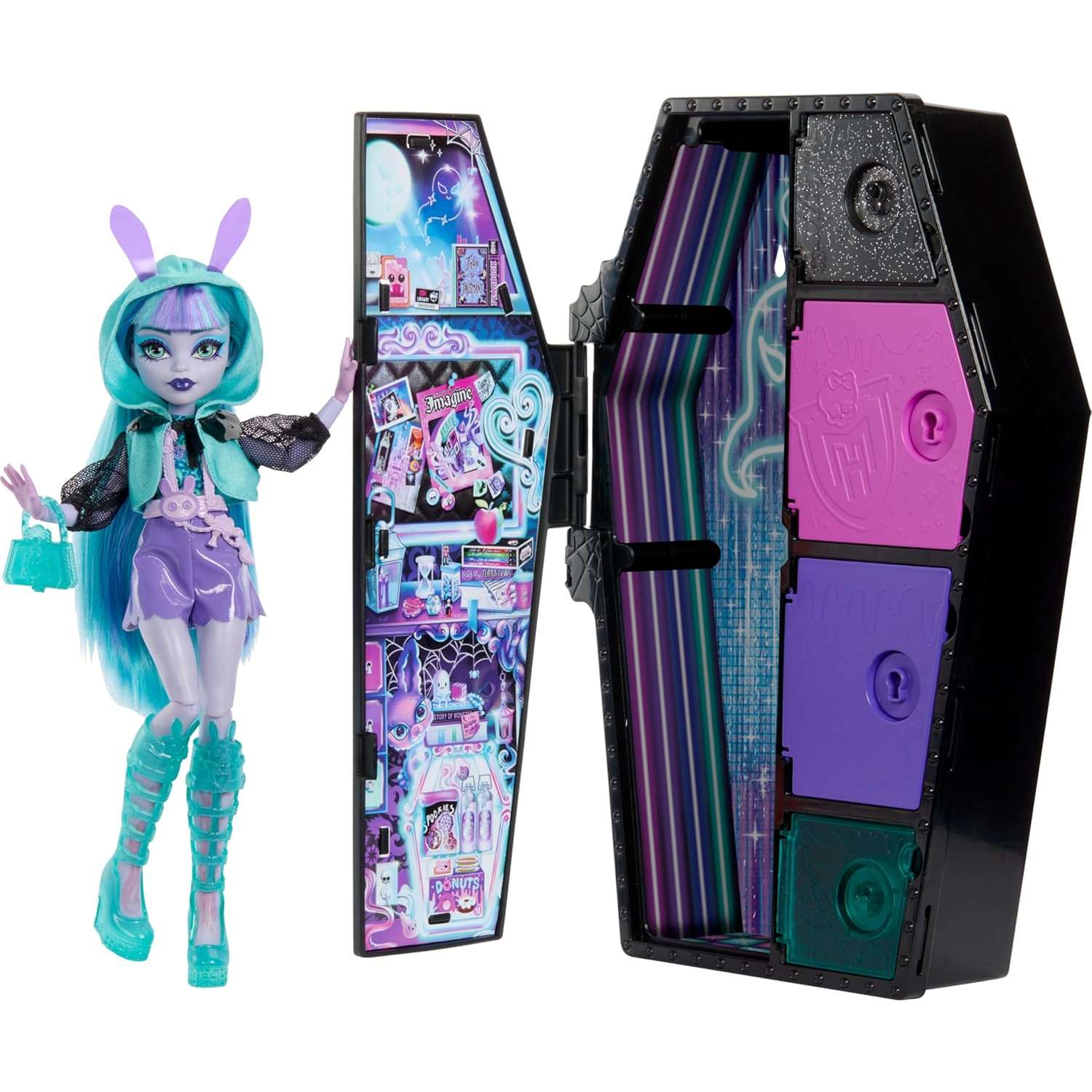 Набор игровой Monster High Шкаф с неоновыми секретами Twyla HNF82 HNF82 - фото 1