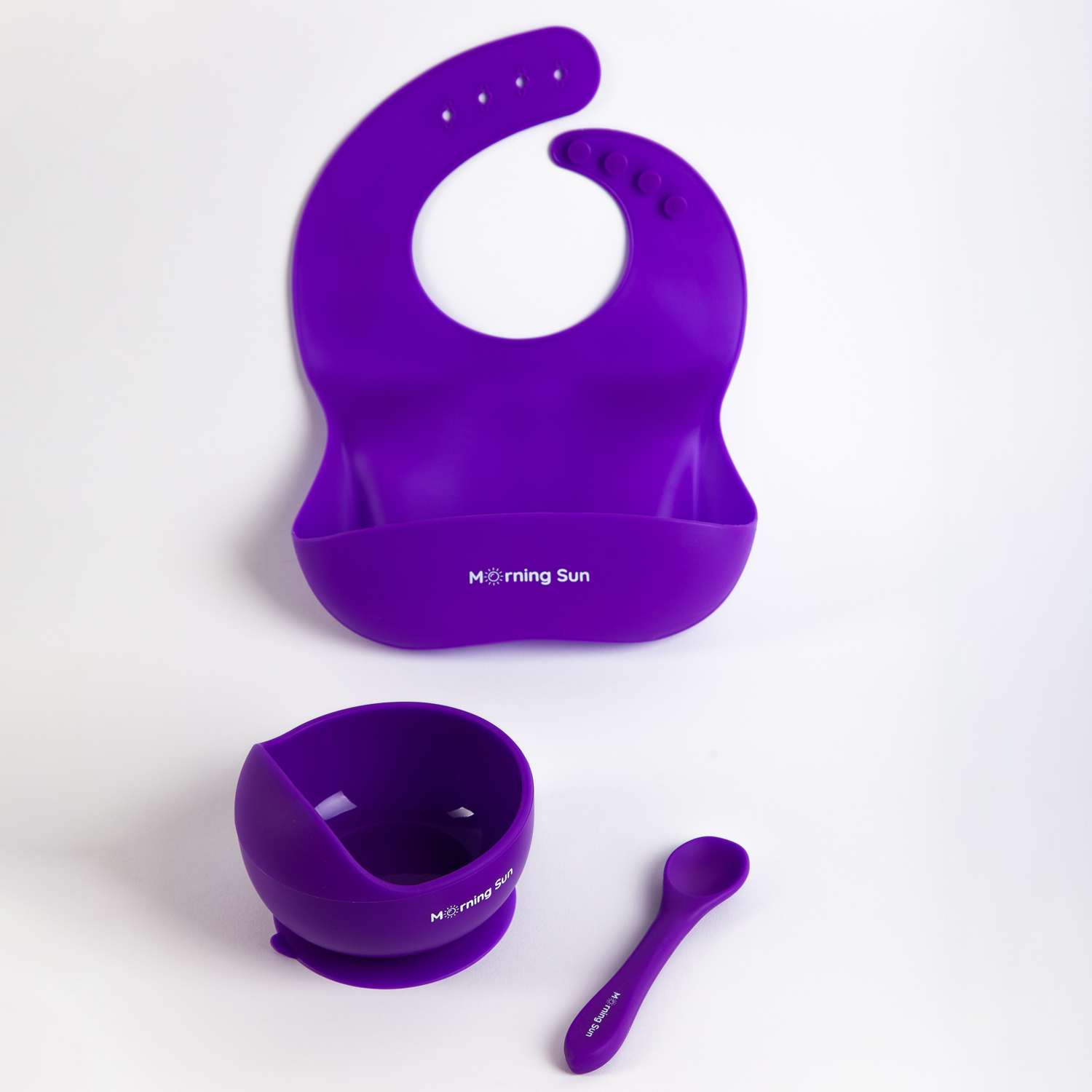 Набор детской посуды Morning Sun Силиконовый глубокий фиолетовый - фото 1