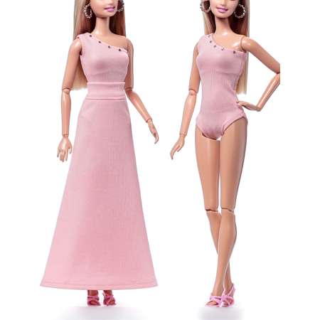 Боди и юбка одежда для кукол Barbie VIANA розовый