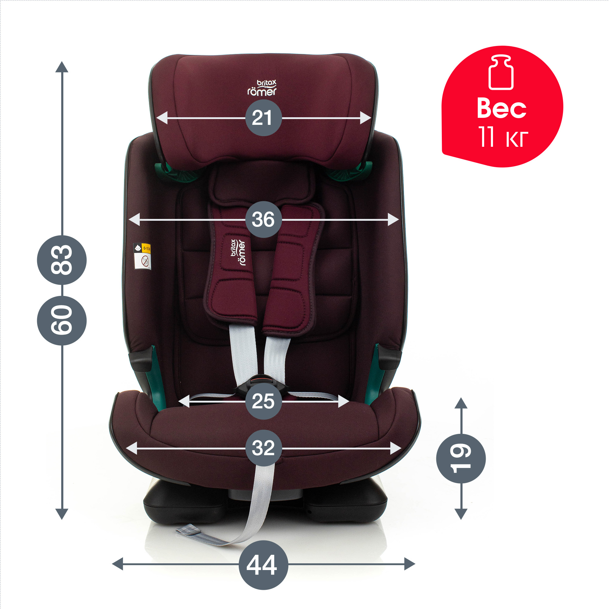 Автокресло Britax Roemer Advansafix i-Size Burgundy red - фото 13