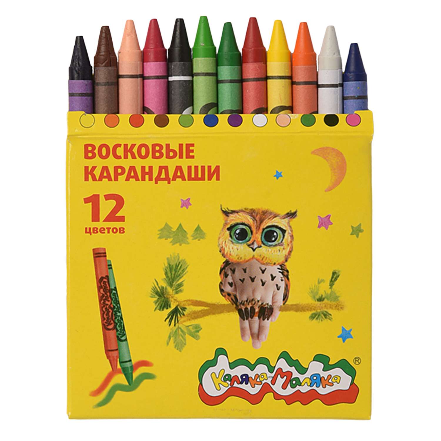 Восковые карандаши Каляка-Маляка 12 цветов круглые - фото 3