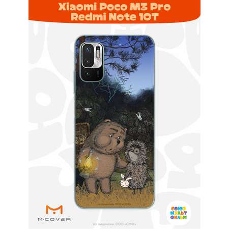 Силиконовый чехол Mcover для смартфона Poco M3 Pro Redmi Note 10T Союзмультфильм Ежик в тумане и медвежонок