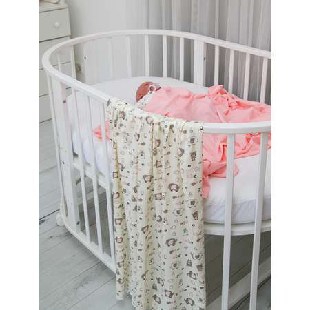 Пеленки для новорожденного Baby Nice хлопок 90х120 розовые 2 шт