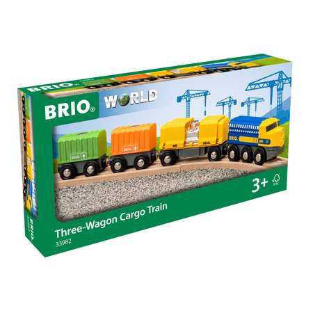 Игровой набор BRIO длинный товарный поезд