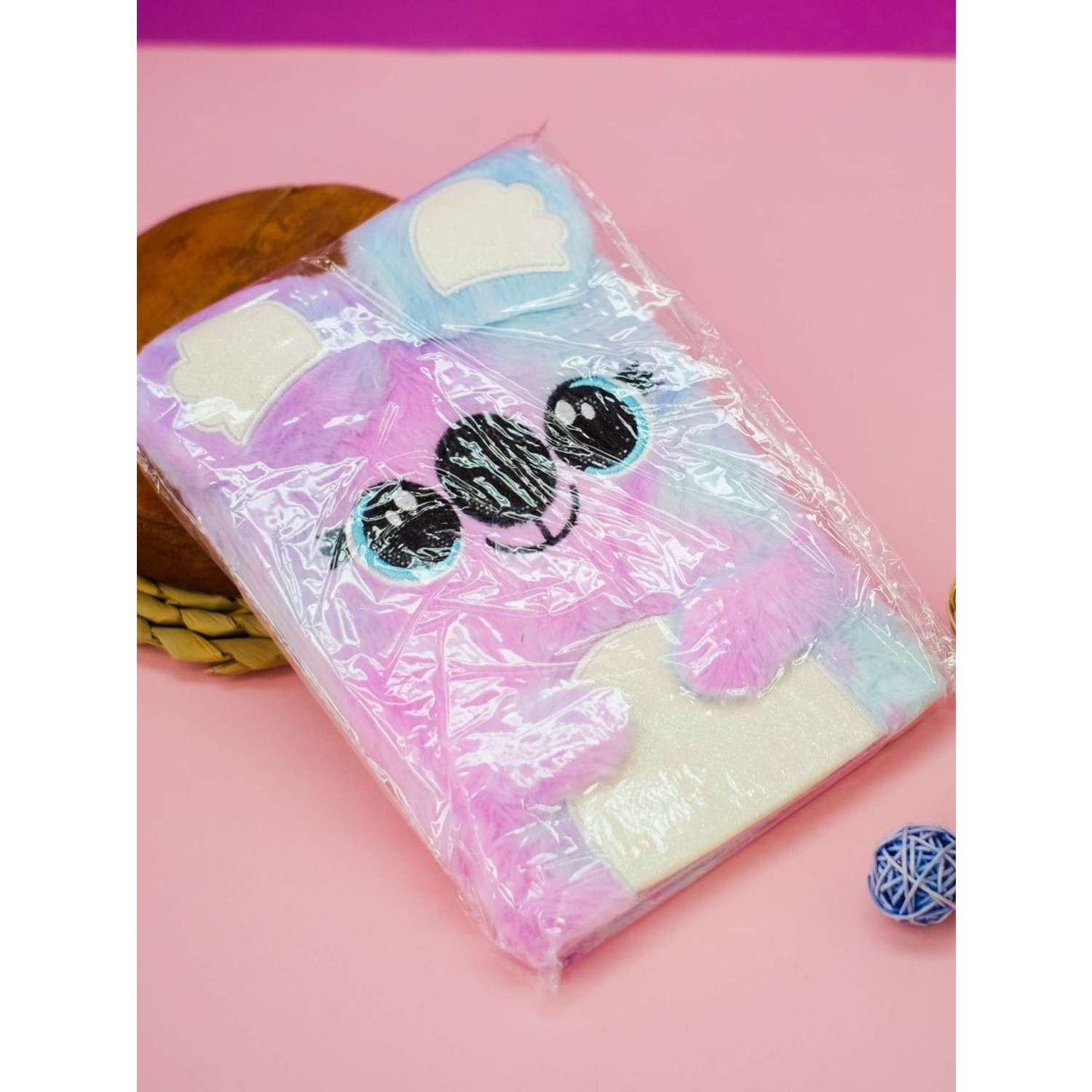 Блокнот плюшевый iLikeGift Happy koala pink-blue 80 листов - фото 3