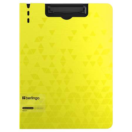 Папка-планшет с зажимом Berlingo Neon желтый неон