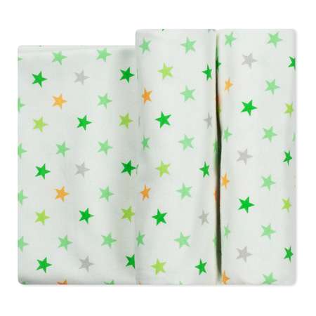 Пеленки фланелевые Чудо-чадо для новорожденных «Тренды» 85х120см Звезды зеленые 2 шт