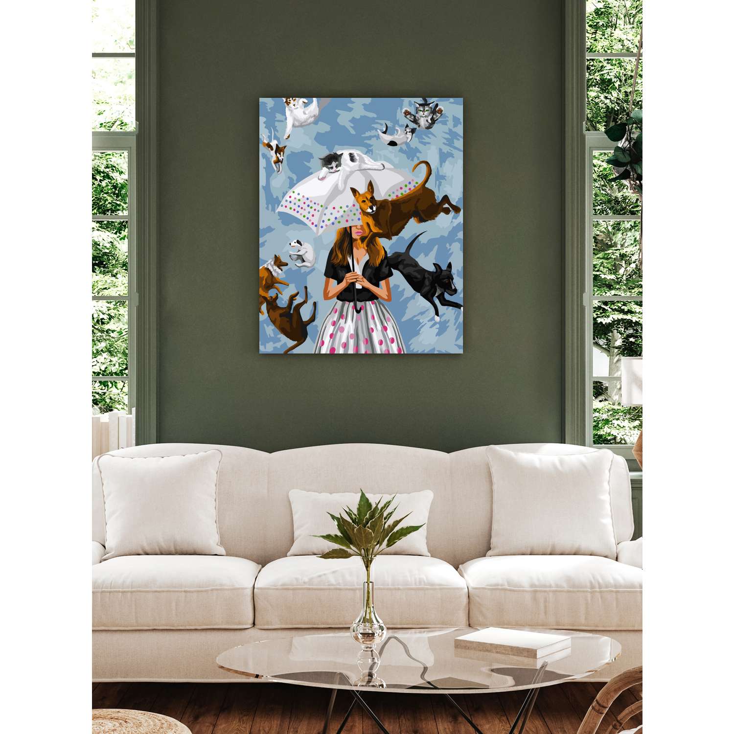 Картина по номерам Art sensation холст на подрамнике 40х50 см. AR078 Звериный дождь - фото 3