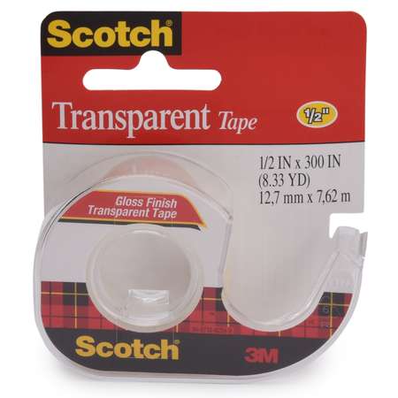 Клейкая лента Scotch прозрачная на мини-диспенсере 12,7ммx7,62м